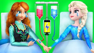 Elsa Anna and Ladybug in the Hospital  28 Frozen DIYs [upl. by Ieppet464]