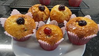 Cherry Lemon amp Coconut Muffins [upl. by Ayahsal]