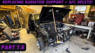 Nissan D21 Hardbody Replacing My Rotted Radiator support  AC Delete [upl. by Citron699]