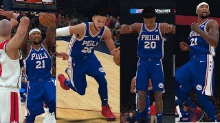 NBA 2K18 Markelle FultzBen Simmons Official Debut amp Joel Embiid Highlights vs Wizards 20171018 [upl. by Zetnas]