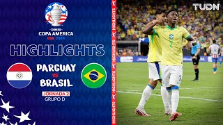 HIGHLIGHTS  Paraguay vs Brasil  Copa América 2024  J2  TUDN [upl. by Saltsman]