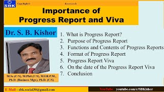 Research  Importance of Progress Report and Viva [upl. by Marlowe926]