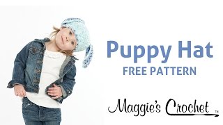 Puppy Hat Free Crochet Pattern  Right Handed [upl. by Jesse]