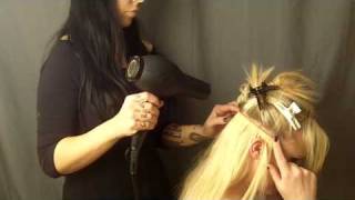 hair extensions how to glue in full head hair extension [upl. by Eltsyek711]