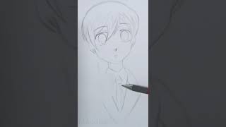 Ouran High School Host Club Fujioka Haruhianime art sketchbook sketch howtodrawanimeboy [upl. by Yauqaj]