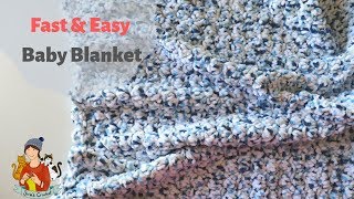 Fast And Easy Baby Blanket  Crochet Blanket [upl. by Anikas792]