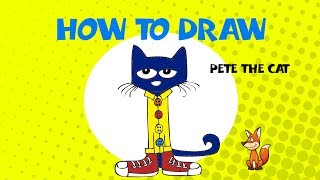 How to draw Pete the Cat  Learn to Draw  ART LESSONS [upl. by Millhon179]