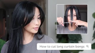 How To Cut Long Curtain Bangs At Home [upl. by Pas]