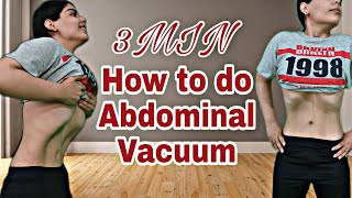 3 min how to do abdominal vacuum  abdominal vacuum  stomach vacuum  how to do stomach vacuum [upl. by Hafeenah14]