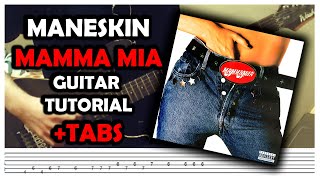 Maneskin  Mamma Mia Guitar Tutorial Cover TABS [upl. by Currey]