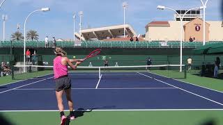 Bouchard Intense Training Indian Wells 2019 WTA  Court Level View [upl. by Timi]