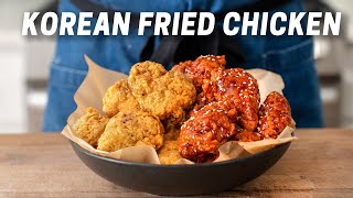 Super Crispy Korean Fried Chicken Original amp Spicy Gochujang [upl. by Creedon702]