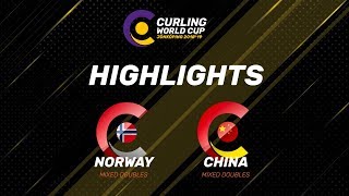 HIGHLIGHTS Norway v China – Mixed doubles – Curling World Cup leg three Jonkoping Sweden [upl. by Chladek]