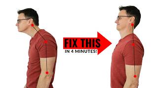 FIX Forward Head Posture in 4 minutes  Exercises for Hunchback Posture [upl. by Aikenahs264]