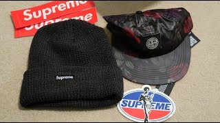 Supreme FW17 PickupUnboxing Week 7 Loose Gauge Beanie  Stone Island 6Panel [upl. by Yasu]