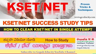 How to Clear KSET  NET in Single Attempt  KSET NET Success amp Study tips How to Prepare KSET NET [upl. by Willin]