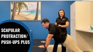 Scapular Protraction Push Ups Plus [upl. by Notaes]