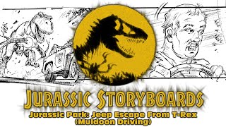 Jurassic Storyboards  Jurassic Park Jeep Escape From TRex Muldoon Driving [upl. by Hortensa222]