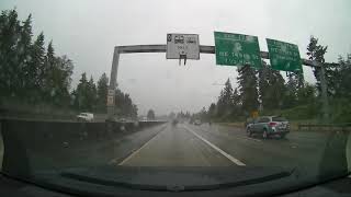 Interstate 5 Southbound from Lynnwood to Columbia Way in Rain Seattle Washington [upl. by Marteena543]