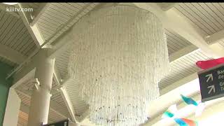 Plastic bottle chandelier at airport [upl. by Gretel]