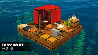 ⛏️ Minecraft Build Tutorial 🌊 Easy Boat House over the Sea [upl. by Gayle]