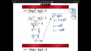 Alg2 Honors E 6B Solve Log Eqns [upl. by Rebliw]