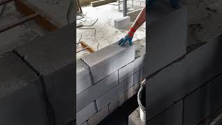 Grey cement brick laying process goodtools short [upl. by Schriever]