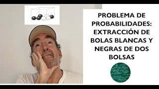 Problema de probabilidades extracción de bolas negras y blancas de dos bolsas [upl. by Bearnard518]