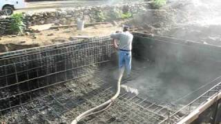 Gunite  spraying inground pool [upl. by Suryt290]