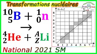 Examen National 2021 SM  Noyaux Masse et Énergie  Nucleaire [upl. by Wilonah]