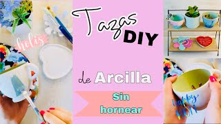 TAZAS de ARCILLA DIY parte 2  cómo hacer tazas con pasta DAS diy pastadas [upl. by Robbi]