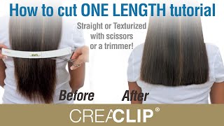 How to Cut ONE LENGTH Tutorial  Straight or Texturized with Scissors or a Trimmer [upl. by Clova174]