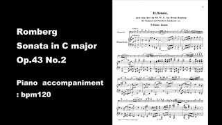 Romberg Sonata in C major Op43 No2 piano accompaniment bpm120 [upl. by Kcirre]