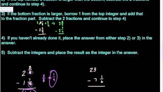 Mixed Numbers Subtracting without Converting to Fractions [upl. by Cad]