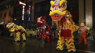 Chinesische Neujahrsparade in New Yorker Chinatown [upl. by Ybloc]