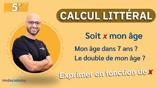 CALCUL LITTÉRAL  Exprimer en fonction de x 5e  4e [upl. by Kostman920]