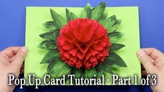 Flower Pop Up Card Tutorial Part 1 of 3 [upl. by Anwahsiek]