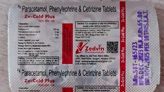 Cold Plus Tablet l Paracetamol amp Citrizine Tablet medicine for common coldCold Tablet use in hindi [upl. by Merrile926]