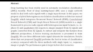 DeepSIG A Hybrid Heterogeneous Deep Learning Framework for Radio Signal Classification [upl. by Yvon]