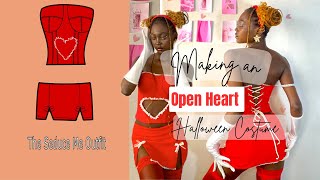 Sewing My Open Heart Halloween Costume  Thrift Flip Halloween Costume [upl. by Eenel943]