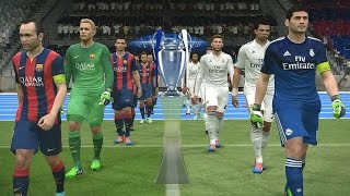 PES 2015 UEFA Champions League Final Real Madrid vs FC Barcelona Gameplay [upl. by Latsyrk402]