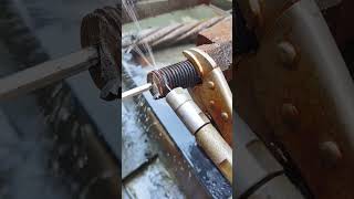 Water knife cutting process of threaded rebar Good tools and machinery make work easy [upl. by Theda362]