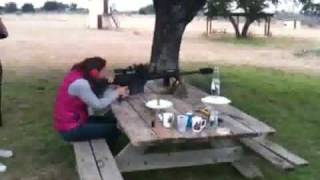 Woman Clears the Table with a 50 Caliber [upl. by Asirac713]