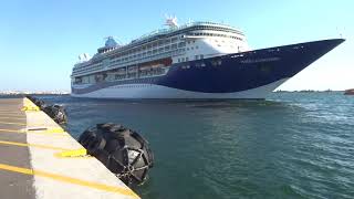 The departure of the cruise ship Marella Discovery from the Thessaloniki port on August 7 at 630 pm [upl. by Seuqirdor638]