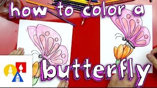 How To Color A Butterfly With Watercolor Pencils [upl. by Anait]