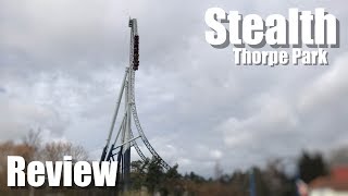 Review Stealth  Thorpe Park  Intamin Launch Coaster [upl. by Enram]