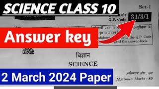 Science Answers key  Class 10  Cbse Board Exam 2024  Set 1  Science Question Paper 2024 Answers [upl. by Stanton]