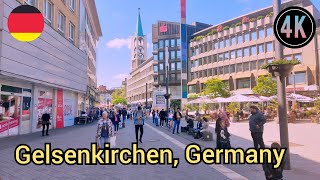 Gelsenkirchen City Germany Tour in Gelsenkirchen in der Innenstadt 4k 60fps [upl. by Tennaj]