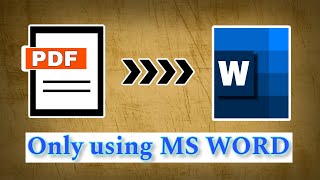 Edit PDF Files with MS WORD  Easy Trick [upl. by Orola]