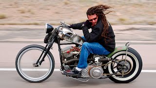 Billy Lane Harley Knucklehead Chopper Motorcycle Kick Start Hot Rod Indian Larry David Mann Inspired [upl. by Marcile230]